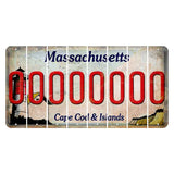 Massachusetts Cape Cod Cut License Plate Strips (Set of 8) O