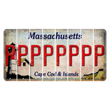 Massachusetts Cape Cod Cut License Plate Strips (Set of 8) P