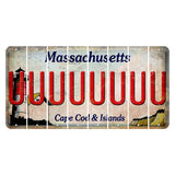 Massachusetts Cape Cod Cut License Plate Strips (Set of 8) U
