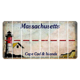 Massachusetts Cape Cod Cut License Plate Strips (Set of 8) Hyphen