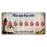 Massachusetts Cape Cod Cut License Plate Strips (Set of 8) Grenade