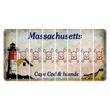 Massachusetts Cape Cod Cut License Plate Strips (Set of 8) Skull & Bones