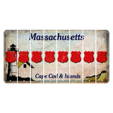 Massachusetts Cape Cod Cut License Plate Strips (Set of 8) Police Badge