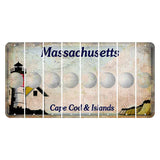 Massachusetts Cape Cod Cut License Plate Strips (Set of 8) Golfball