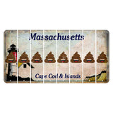 Massachusetts Cape Cod Cut License Plate Strips (Set of 8) Emoji - Poop
