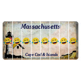 Massachusetts Cape Cod Cut License Plate Strips (Set of 8) Emoji - Laughing