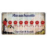 Massachusetts Cape Cod Cut License Plate Strips (Set of 8) Grill