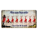 Massachusetts Cape Cod Cut License Plate Strips (Set of 8) Monkey