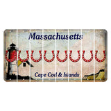 Massachusetts Cape Cod Cut License Plate Strips (Set of 8) Horseshoe