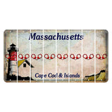 Massachusetts Cape Cod Cut License Plate Strips (Set of 8) Handcuffs