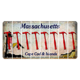 Massachusetts Cape Cod Cut License Plate Strips (Set of 8) Hammer