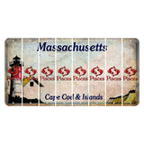 Massachusetts Cape Cod Cut License Plate Strips (Set of 8) Zodiac Sign - Pisces