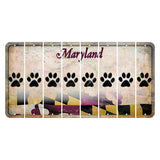 Maryland Flag Cut License Plate Strips (Set of 8) Dog Paw