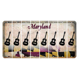 Maryland Flag Cut License Plate Strips (Set of 8) Guitar