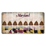 Maryland Flag Cut License Plate Strips (Set of 8) Emoji - Poop