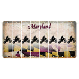 Maryland Flag Cut License Plate Strips (Set of 8) Dirtbike Rider
