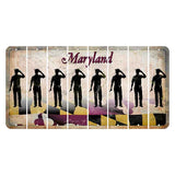 Maryland Flag Cut License Plate Strips (Set of 8) Police Officer