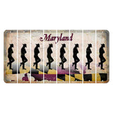 Maryland Flag Cut License Plate Strips (Set of 8) Cowboy - Leaning
