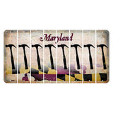 Maryland Flag Cut License Plate Strips (Set of 8) Hammer