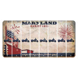 Maryland War of 1812 Cut License Plate Strips (Set of 8) Motorcycle