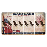 Maryland War of 1812 Cut License Plate Strips (Set of 8) Bald Eagle