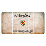 Maryland Shield Cut License Plate Strips (Set of 8) Blank