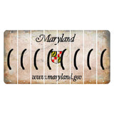 Maryland Shield Cut License Plate Strips (Set of 8) Parenthesis - Left