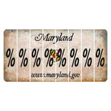 Maryland Shield Cut License Plate Strips (Set of 8) Percent Sign