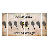 Maryland Shield Cut License Plate Strips (Set of 8) Tennis Racket