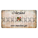 Maryland Shield Cut License Plate Strips (Set of 8) Skull & Bones