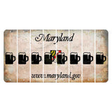 Maryland Shield Cut License Plate Strips (Set of 8) Beer Mug