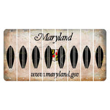 Maryland Shield Cut License Plate Strips (Set of 8) Surfboard