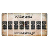 Maryland Shield Cut License Plate Strips (Set of 8) Tiki