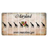 Maryland Shield Cut License Plate Strips (Set of 8) Giraffe