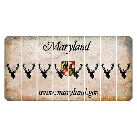 Maryland Shield Cut License Plate Strips (Set of 8) Elk