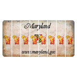 Maryland Shield Cut License Plate Strips (Set of 8) Cocktail