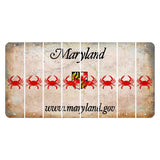 Maryland Shield Cut License Plate Strips (Set of 8) Crab