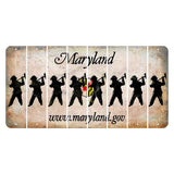 Maryland Shield Cut License Plate Strips (Set of 8) Fireman with Axe