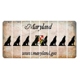 Maryland Shield Cut License Plate Strips (Set of 8) Howling Wolf
