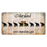 Maryland Shield Cut License Plate Strips (Set of 8) Elephant