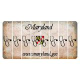 Maryland Shield Cut License Plate Strips (Set of 8) Stethoscope