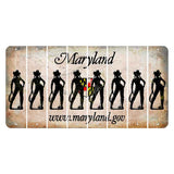 Maryland Shield Cut License Plate Strips (Set of 8) Cowgirl