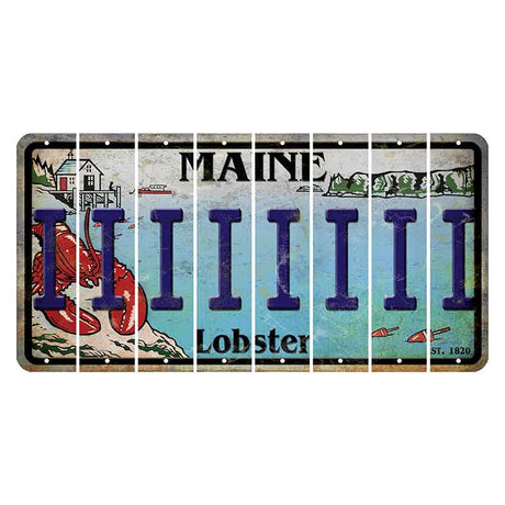 Maine Lobster Boathouse Cut License Plate Strips (Set of 8) I