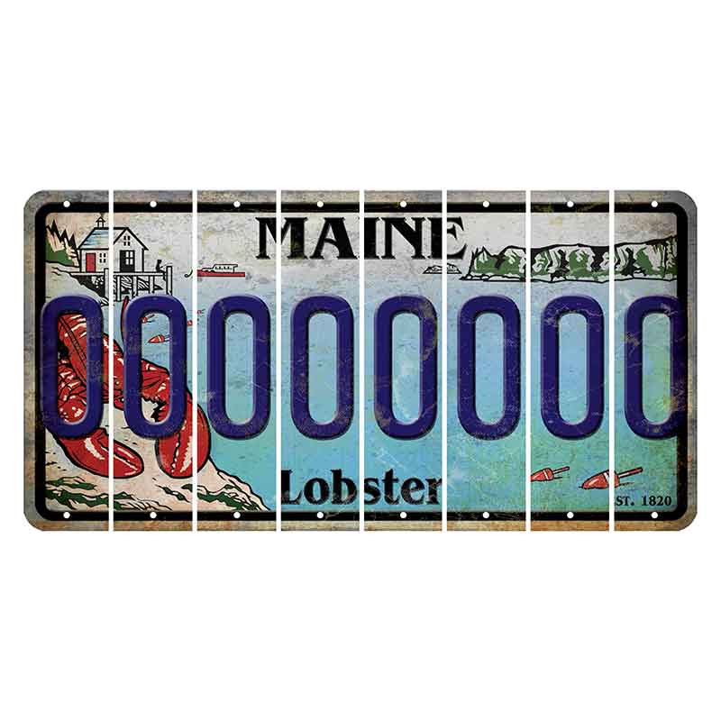 Maine Lobster Boathouse Cut License Plate Strips (Set of 8)