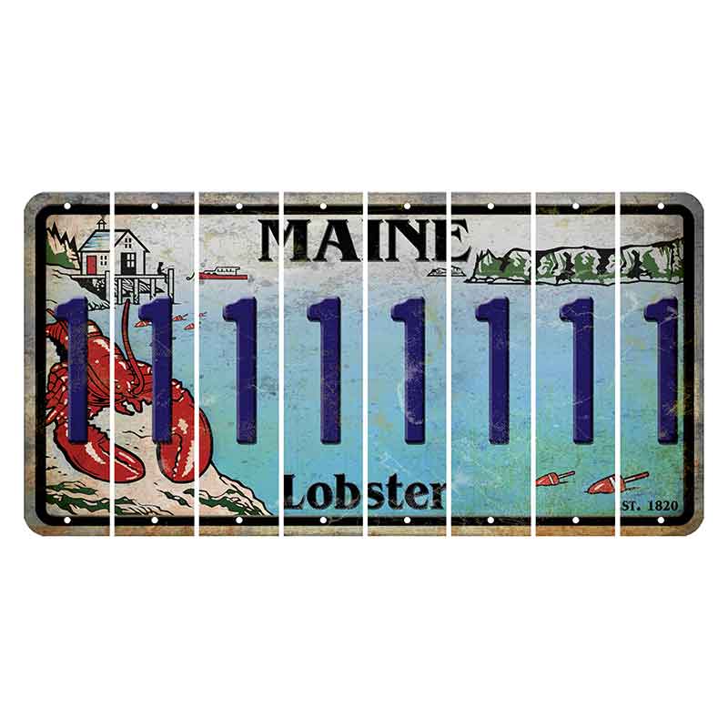 Maine Lobster Boathouse Cut License Plate Strips (Set of 8) 1