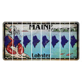 Maine Lobster Boathouse Cut License Plate Strips (Set of 8) State Silhouette