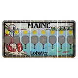 Maine Lobster Boathouse Cut License Plate Strips (Set of 8) Pickleball