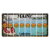 Maine Lobster Boathouse Cut License Plate Strips (Set of 8) Hamburger