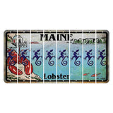 Maine Lobster Boathouse Cut License Plate Strips (Set of 8) Gecko
