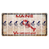 Maine Lobster Vacationland Cut License Plate Strips (Set of 8) Snowman